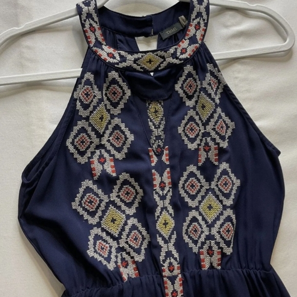 THML Embroidered Navy Maxi Dress - Picture 8 of 13
